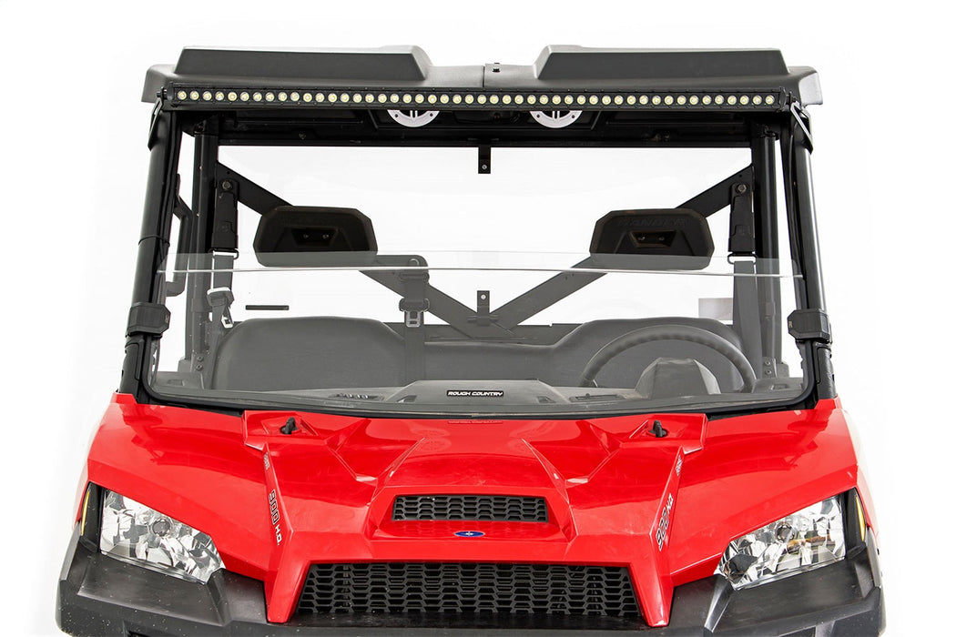 Rough Country 98132011A Half Windshield Scratch Resistant 13-22 Polaris Ranger 1000XP/13-21 Ranger 900XP Rough Country