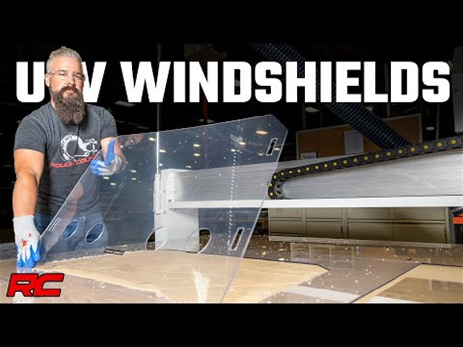 Rough Country 98132011A Half Windshield Scratch Resistant 13-22 Polaris Ranger 1000XP/13-21 Ranger 900XP Rough Country