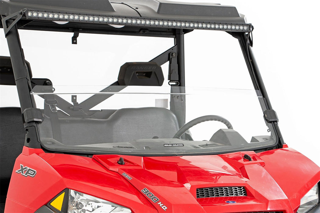 Rough Country 98132011A Half Windshield Scratch Resistant 13-22 Polaris Ranger 1000XP/13-21 Ranger 900XP Rough Country