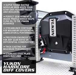 Yukon Gear YHCC-D44JL-REAR Yukon Hardcore Rear Nodular Iron Cover for Jeep Wrangler JL Dana 44 Rear