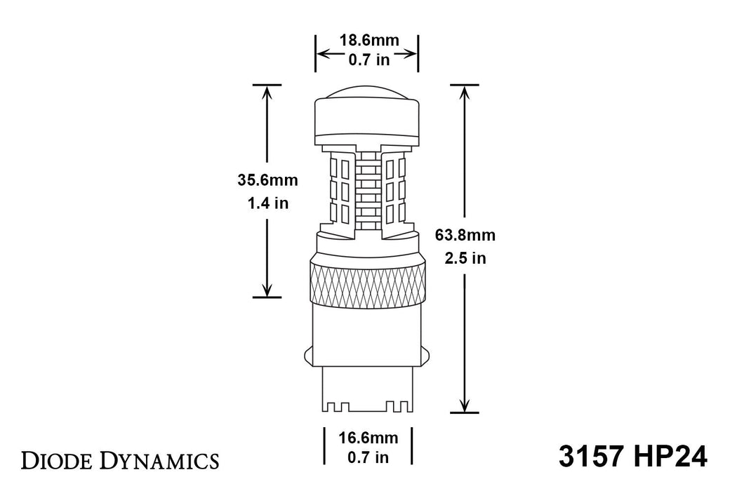 Diode Dynamics DD0053P 3157 LED Bulb HP24 Dual-Color LED Cool White Pair Diode Dynamics