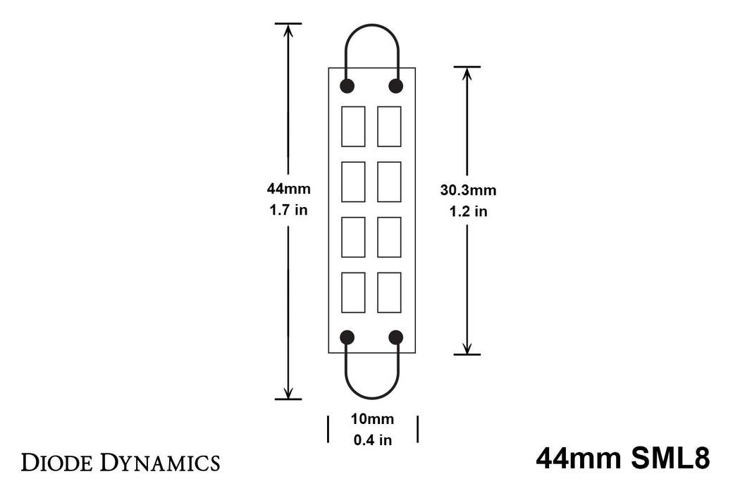 Diode Dynamics DD0101S 44mm SML8 LED Bulb Red Single Diode Dynamics