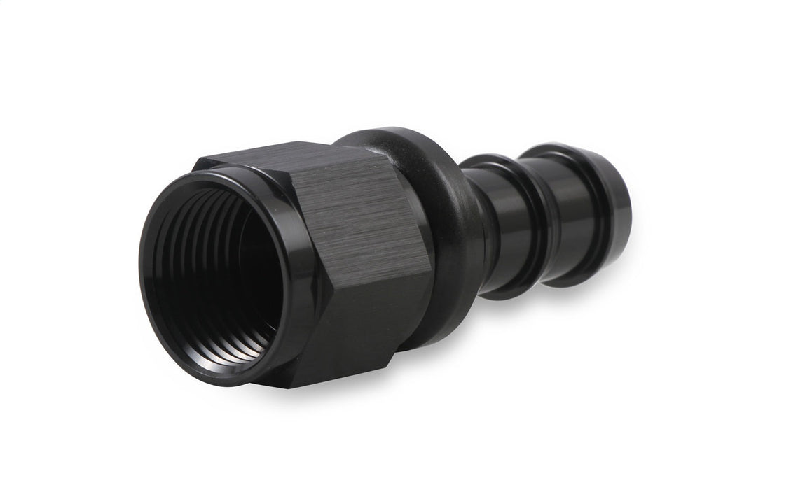 Mr Gasket 200110-BL Push-On Hose End; Straight; -10AN; Anodized Black;