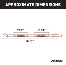 ARIES 213006 3in. Round Black Stainless Side Bars; Select Ford Excursion; F-250; F-350
