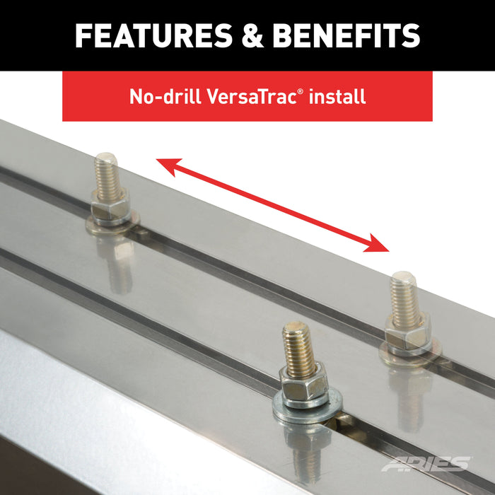 ARIES 2556012 AdvantEDGE 5-1/2in. x 75in. Black Aluminum Side Bars; Select Ford F150; F250; F3