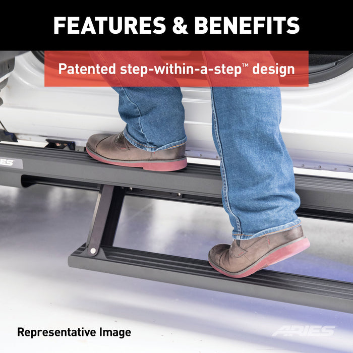 ARIES 3025165 ActionTrac 69.6in. Powered Running Boards (No Brackets)