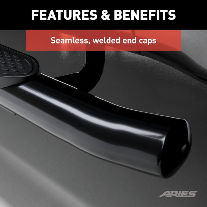 ARIES S222008 ARIES S222008 4-Inch Oval Black Steel Nerf Bars; Select Toyota Tacoma