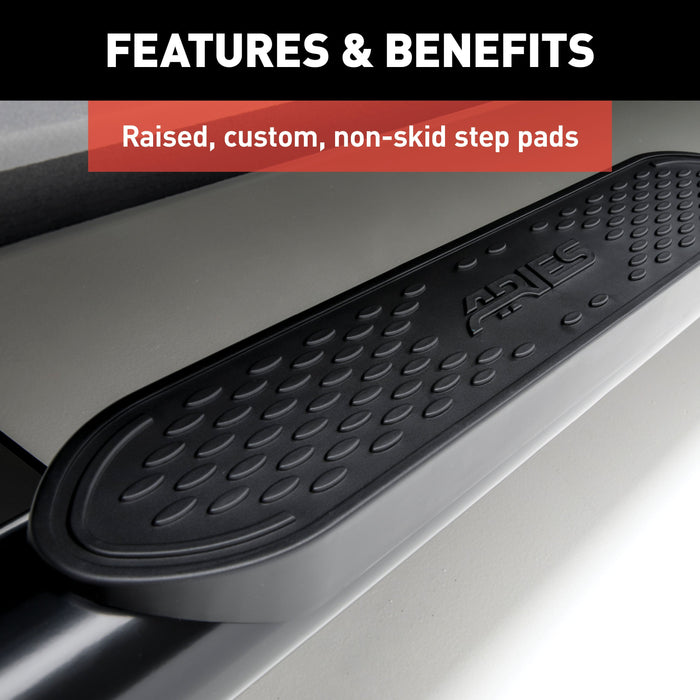 ARIES S222008 ARIES S222008 4-Inch Oval Black Steel Nerf Bars; Select Toyota Tacoma
