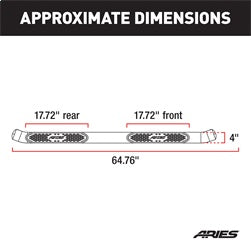 ARIES S222008 ARIES S222008 4-Inch Oval Black Steel Nerf Bars; Select Toyota Tacoma