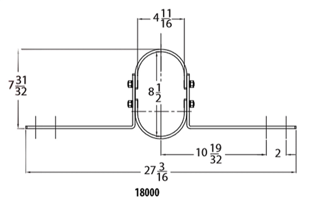 Lakewood 18000 Drive Shaft Loop; 14x2 in. Zinc Plated Steel; Universal;