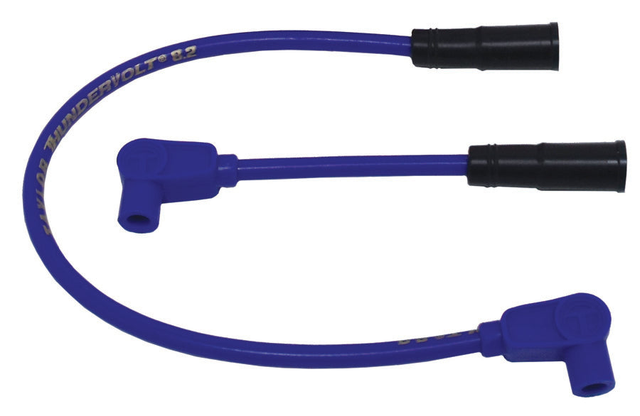 Taylor Cable 12631 ThunderVolt 8.2mm Motorcycle Ignition Wire Set; Custom Fit; Blue; 90 deg. Boots;