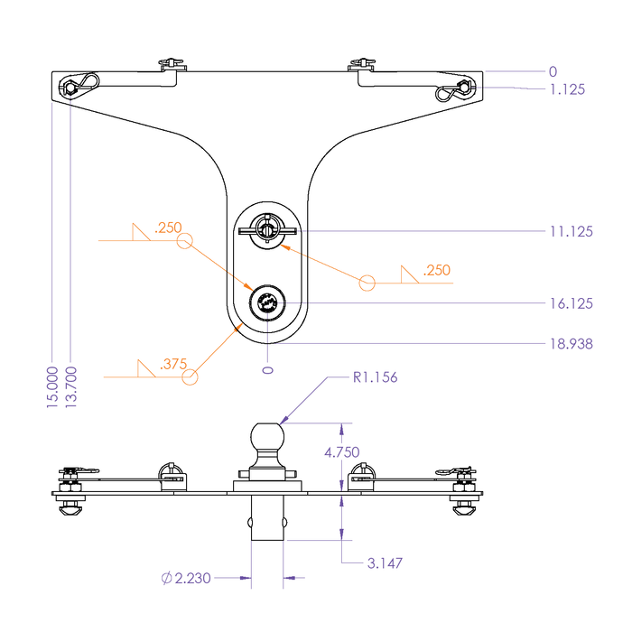 GEN-Y Hitch GH-21004 GoosePuck 5" offset ball-puck mount for Dodge 25K Towing