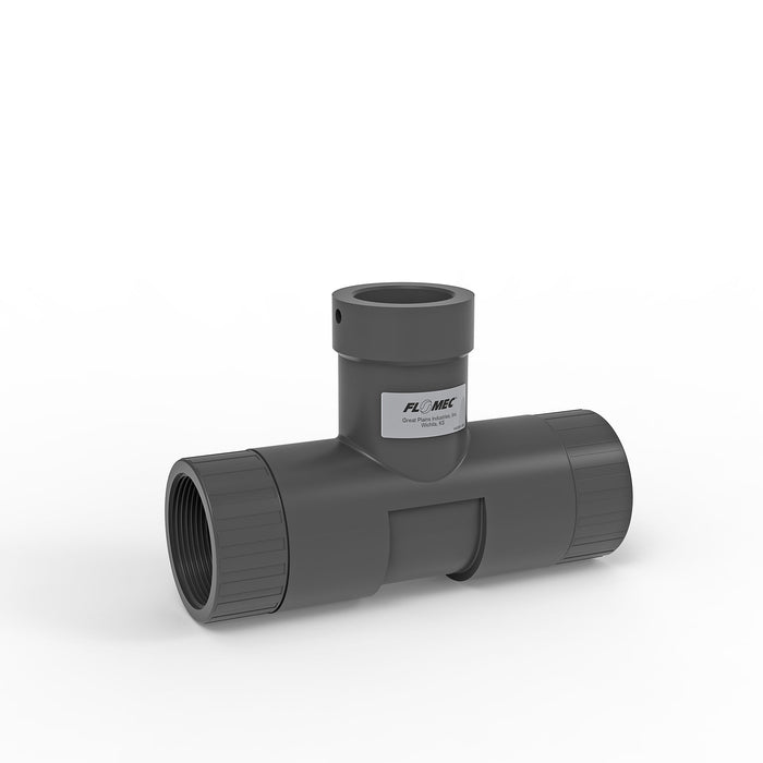 Replacement Threaded PVC Tee for FLOMEC AQUAsonic Series Flow Meters