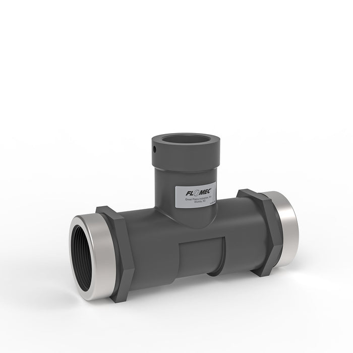 Replacement Threaded PVC Tee for FLOMEC AQUAsonic Series Flow Meters
