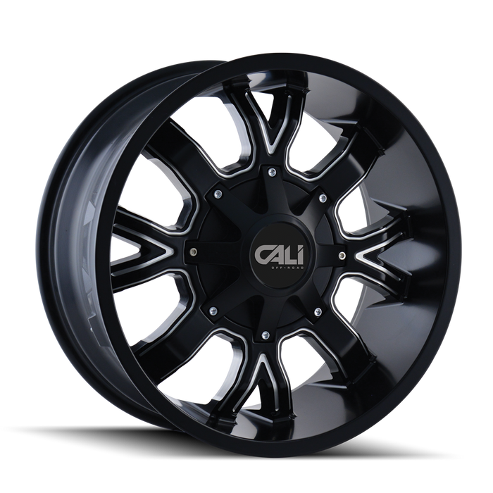 CALI OFF-ROAD 9104-2937M18 DIRTY (9104) SATIN BLACK/MILLED SPOKES 20X9 6-135/6-139.7 18MM 108MM - Truck Part Superstore