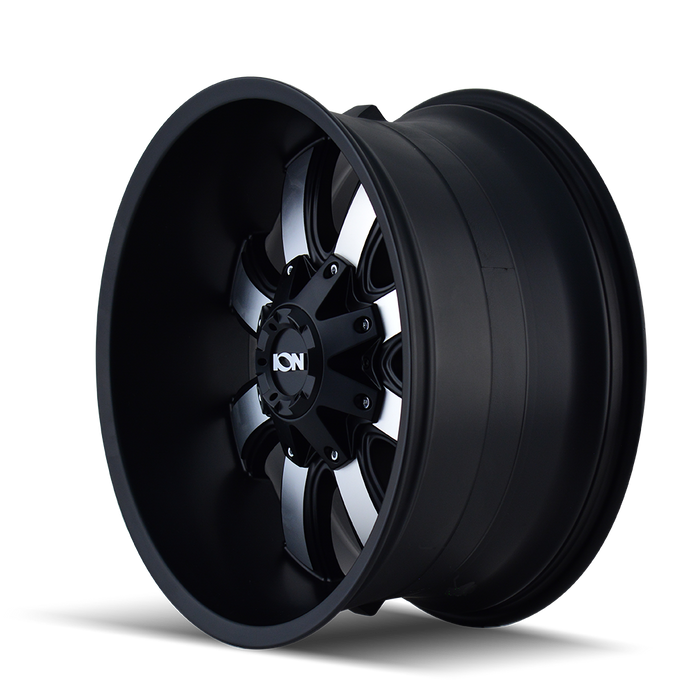 ION 189-7956B 189 (189) SATIN BLACK/MACHINED FACE 17X9 5x4.5/5x5 -12MM 87MM - Truck Part Superstore