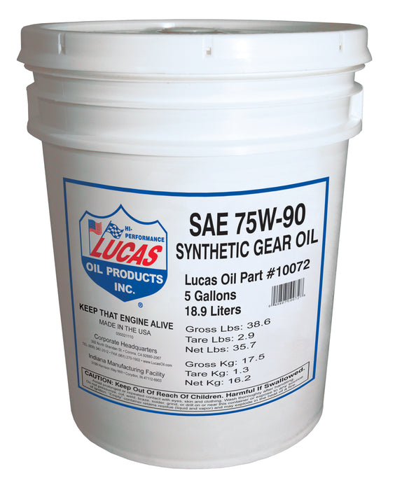 Lucas Oil Products 10072 Synthetic SAE 75W-90 Trans & Diff Lube - Truck Part Superstore