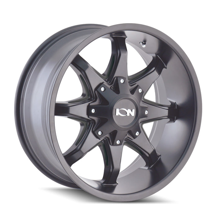 ION 181-2952M12 181 (181) SATIN BLACK/MILLED SPOKES 20X9 5-127/5-139.7 -12MM 87MM - Truck Part Superstore