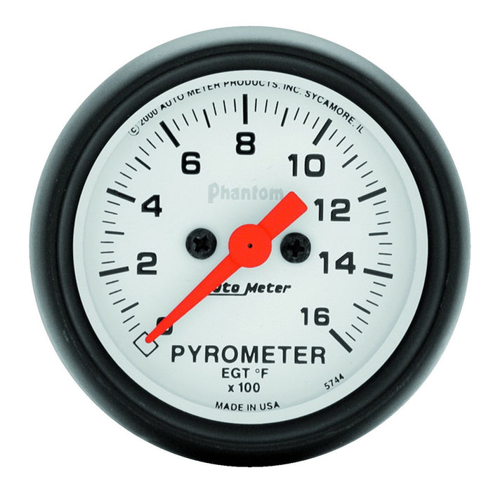AutoMeter 5744 GAUGE; PYROMETER (EGT); 2 1/16in.; 1600deg.F; DIGITAL STEPPER MOTOR; PHANTOM - Truck Part Superstore
