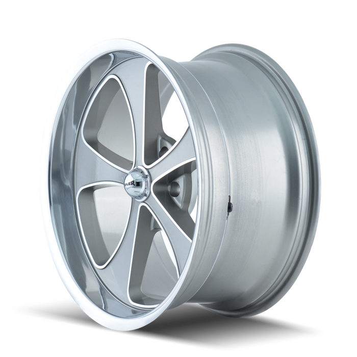 RIDLER 645-2865GP 645 (645) GREY/MACHINED FACE/POLISHED LIP 20X8.5 5x4.5 0MM 83.82MM - Truck Part Superstore