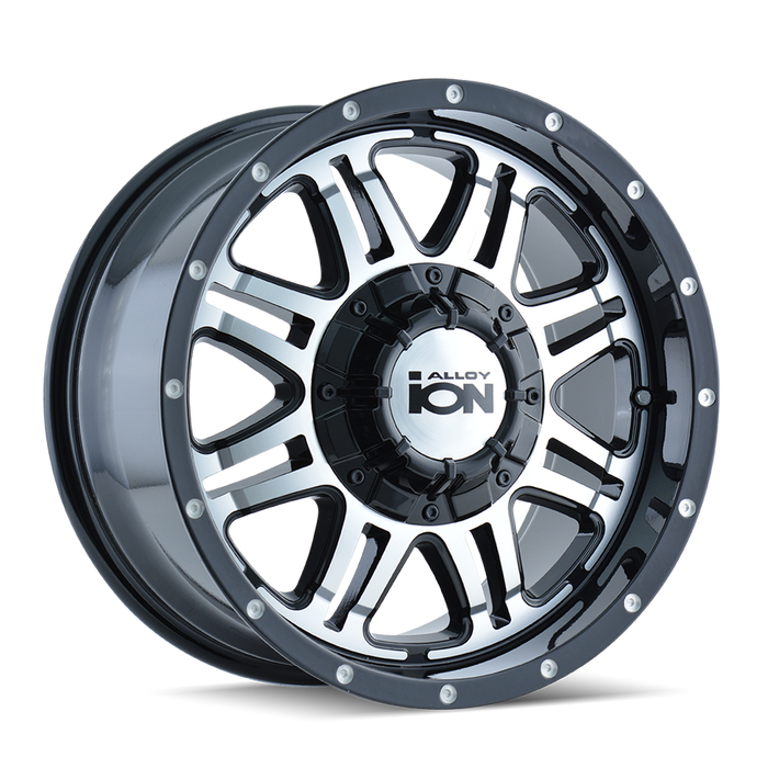 ION 186-7876B 186 (186) BLACK/MACHINED FACE 17X8 8-165.1/8-170 10MM 130.8MM - Truck Part Superstore