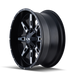 ION 184-7956M18 184 (184) SATIN BLACK/MILLED SPOKES 17X9 5-114.3/5-127 18MM 87MM - Truck Part Superstore