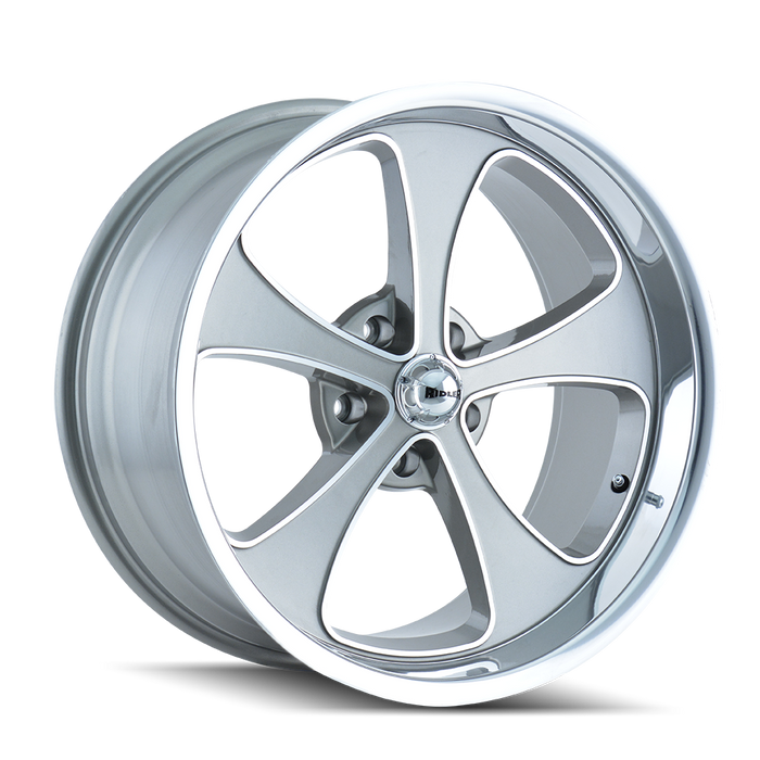RIDLER 645-7865GP 645 (645) GREY/MACHINED FACE/POLISHED LIP 17X8 5x4.5 0MM 83.82MM - Truck Part Superstore