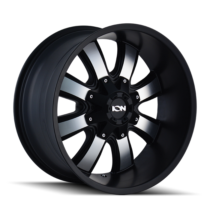 ION 189-7956B 189 (189) SATIN BLACK/MACHINED FACE 17X9 5x4.5/5x5 -12MM 87MM - Truck Part Superstore